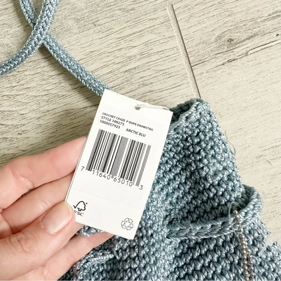 The Sak Arctic Blue Crochet Craze Drawstring Bag - Picture 3 of 8